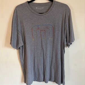 Travis Mathew Gray Short Sleeve Tee with Subtle Multicolor Chest Graphic